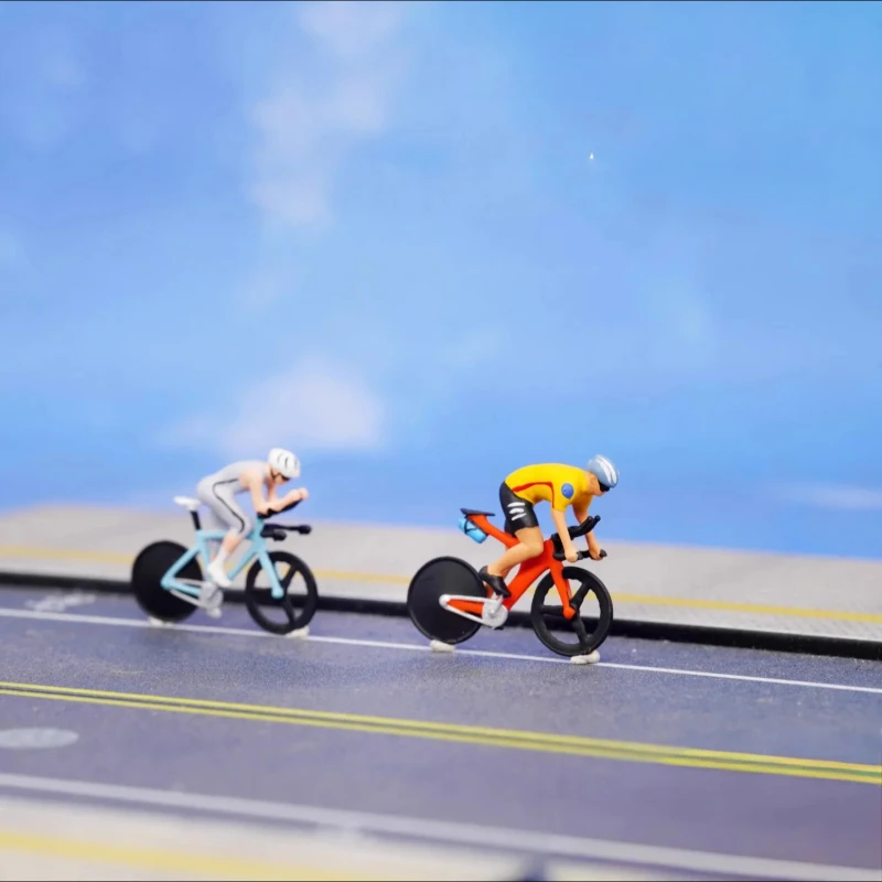 1/64 Road Bike Racing Resin Diorama Miniature Figure 1/87 Figures Model DIY Microlandscape Scene Accessory Decoration Fans