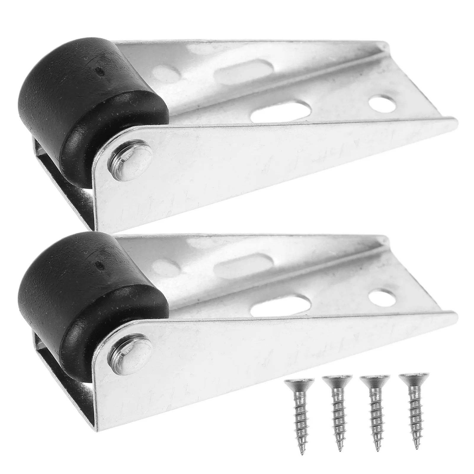 

2pcs Mobile Door Load-bearing Wheels Quiet Sliding Pulleys Galvanized Circular Vertical Closet Barn Hardware Gray