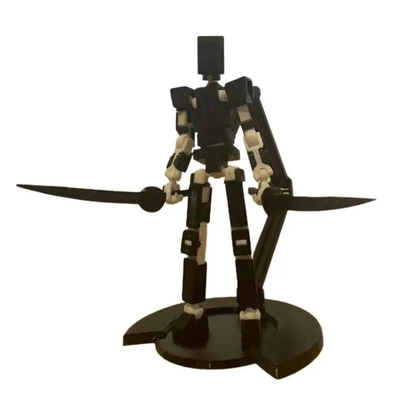 Movable Desktop Decoration Toy 3D Movable Robot Action Figure With Multiple Joints Standing Figurine Desktop Decor Children Toy