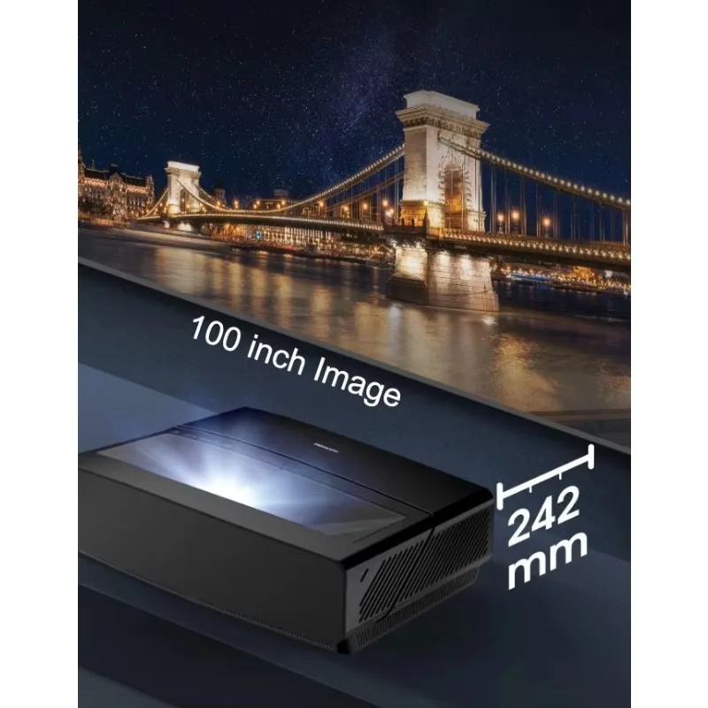 Projetor DLP laser 4K de 5300 lúmens UST Ultra Short Throw WIFI Projetor Laser inteligente Home Cinema Projetor Bluetooth