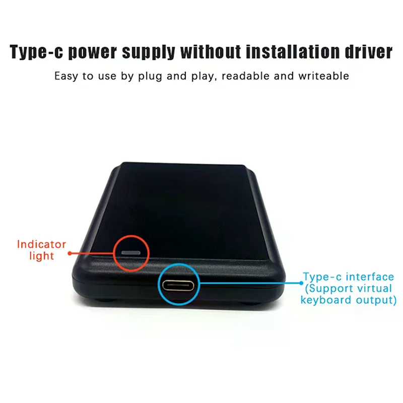 USB UHF Tag Reader ISO18000-6C 860-960mhz Driver-free Read Write HID-USB Virtual COM Output Adjustable