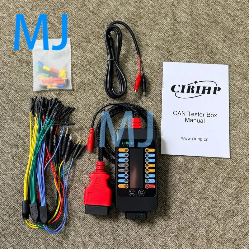 CIRIHP 12V/24V OBD2 Breakout Box with LCD Display CAN Tester Box with Built-in 120ohm Resistors for ECU Testing Tool on Bench