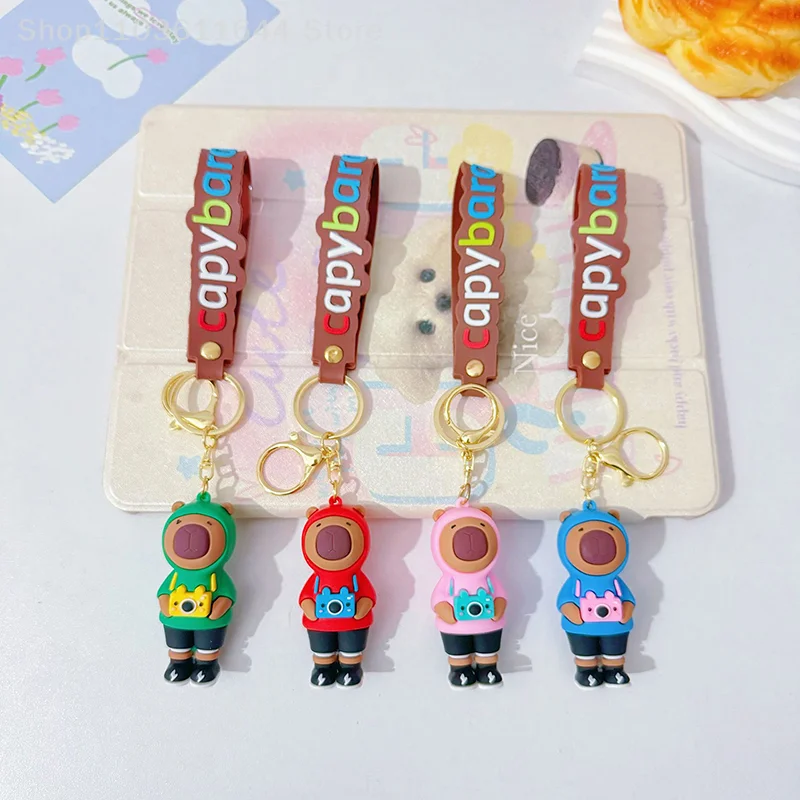 

Cartoon Sweatshirt Capybara Rodent Capybara PVC Pendant Simulation Capybara Keychain Cute Capibara Anime Keyring