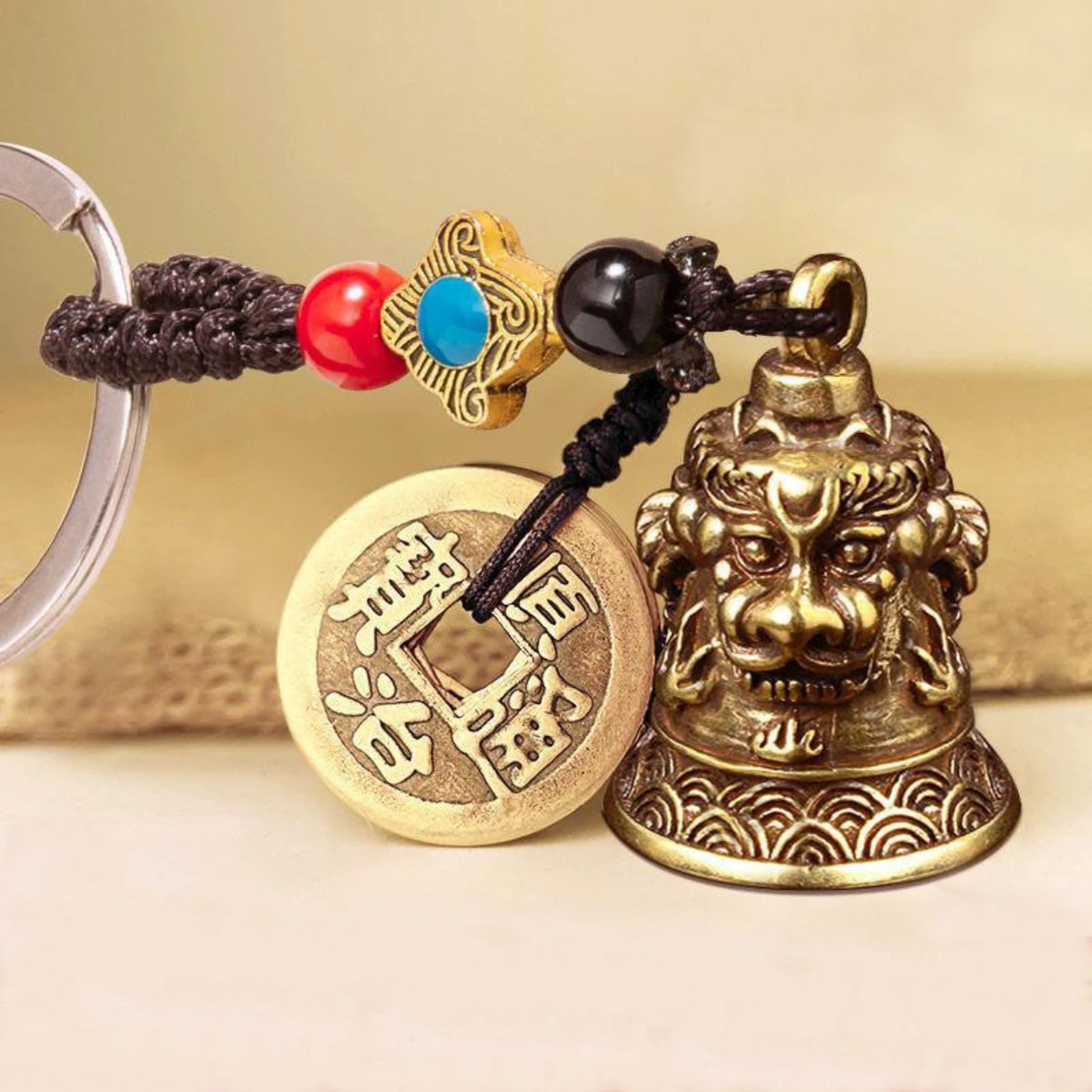 Fashion Six-Character Carved Bell Keyfob - Car Bag Keychain - Party Gift - Keyring Keychains Jewelry