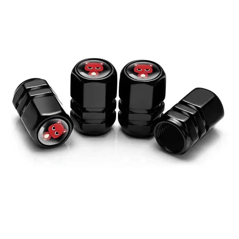 4PCS/Set New Style Fashion Car Metal Emblem Auto Wheel Tire Valve Stem Caps Cover DustProof Anti-Theft Car Styling Accessories