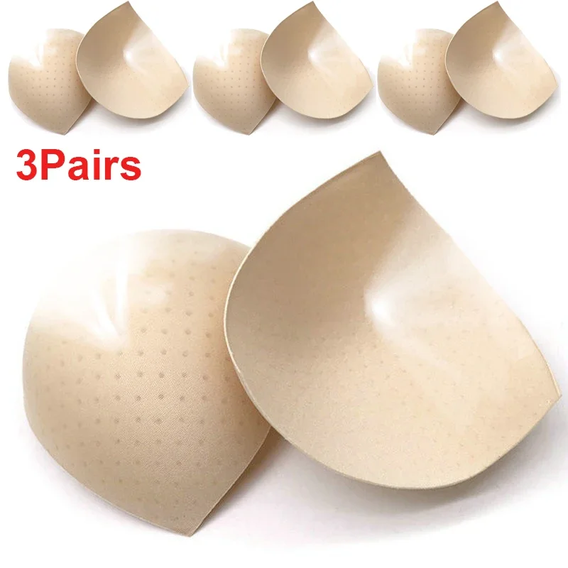 

Triangle Bra Cup Pads Perforated Breathable Nipple Cover Sponge Pad Underwear Bra Insert Pad Bikini Breast liner Thickness 0.8mm