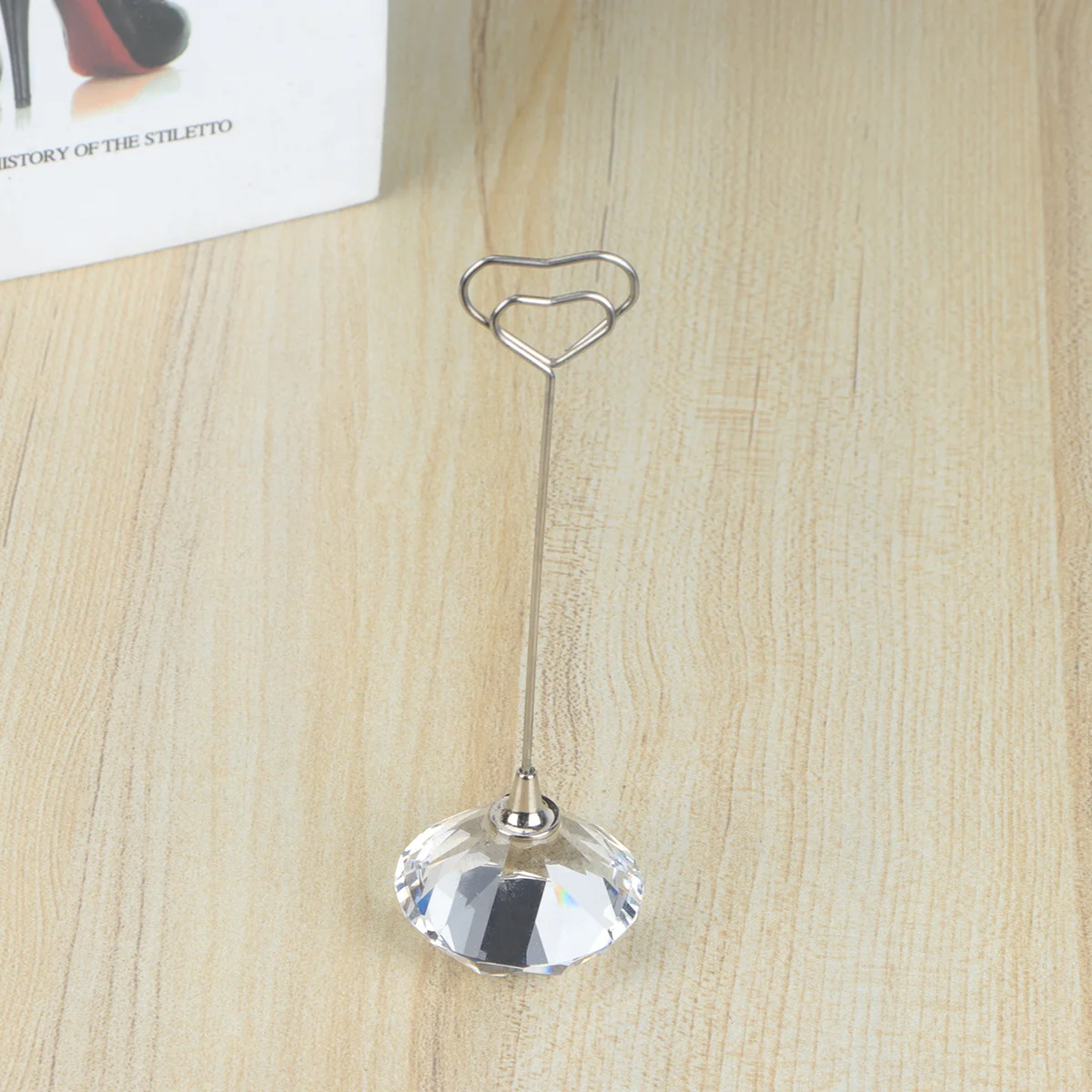 

3Pcs Love Heart Shape Memo Holder Clips Crystal Stand Photo Card Holders Table Number Place for Wedding