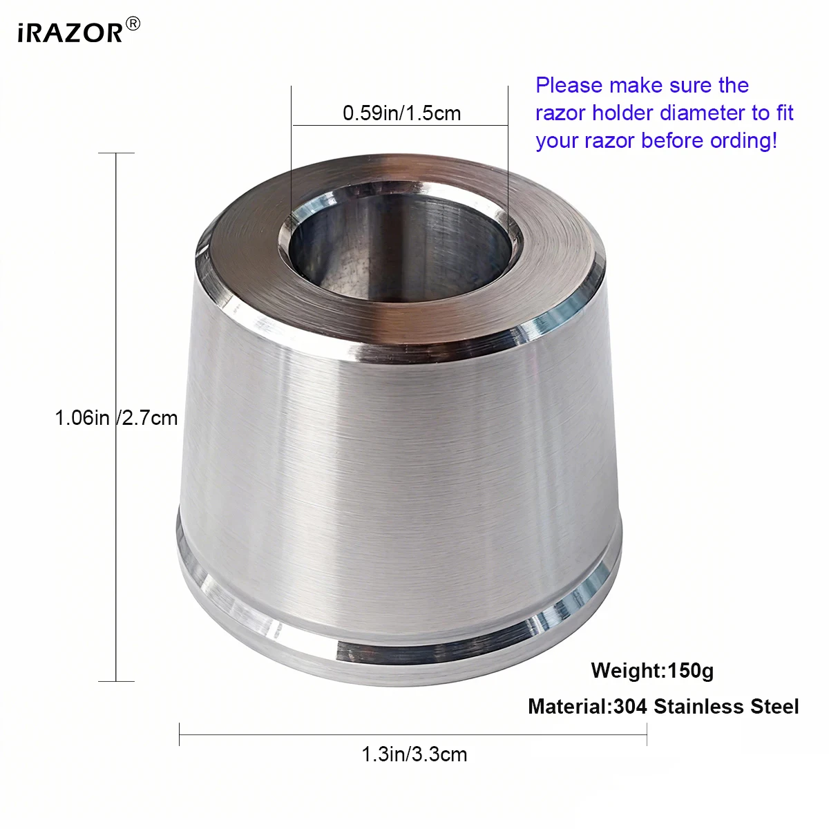 iRAZOR Men's 304 Stainless Steel Safety Razor Stand Heavy Shaver Holder Shaving Razor Base for Bathroom Accessory Christmas Gift