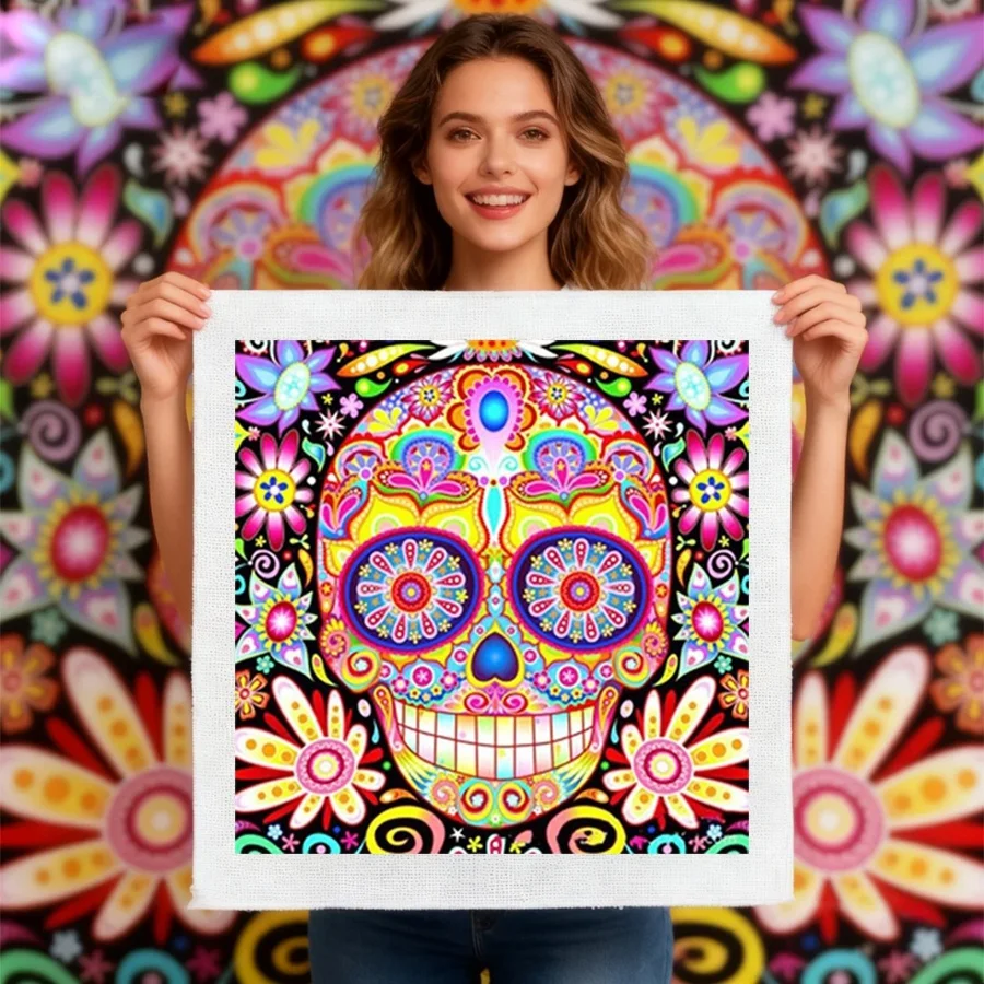 

2026 New style Cross Stitch Counted Crow Skull Embroidery DIY Needlework Kits Handmade Thread Wall Art Crafts Home Decoration