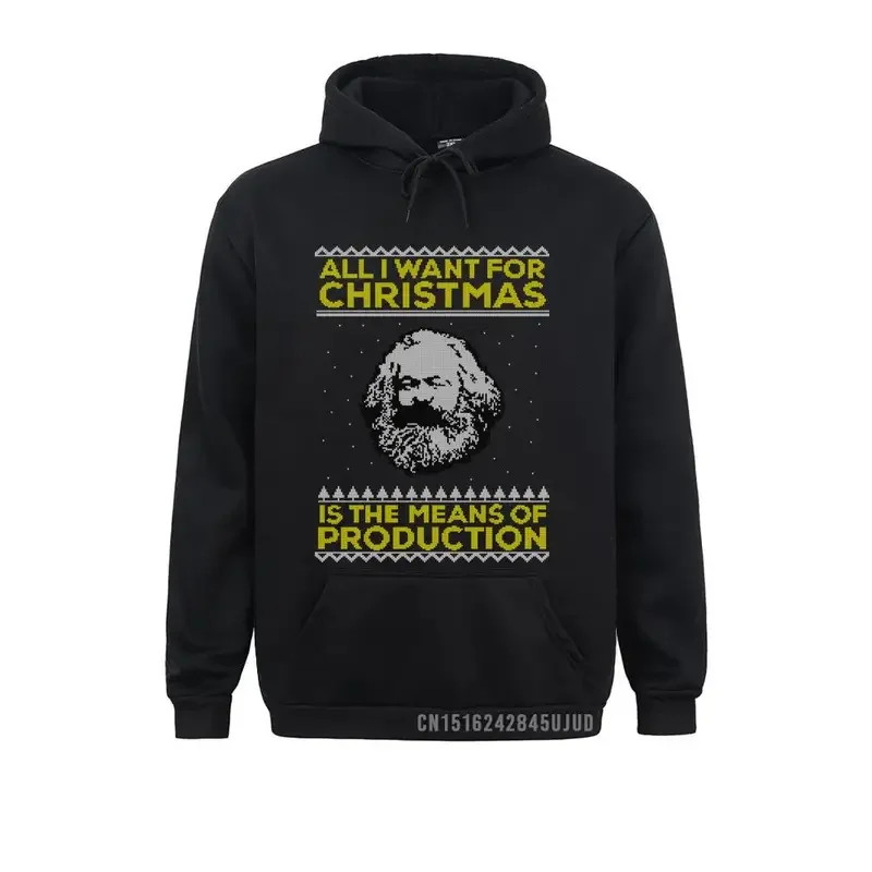 Men sweatshirt Karl Marx ugly sweater hoodies all I want for Christmas is the means of production communism clothes socialism