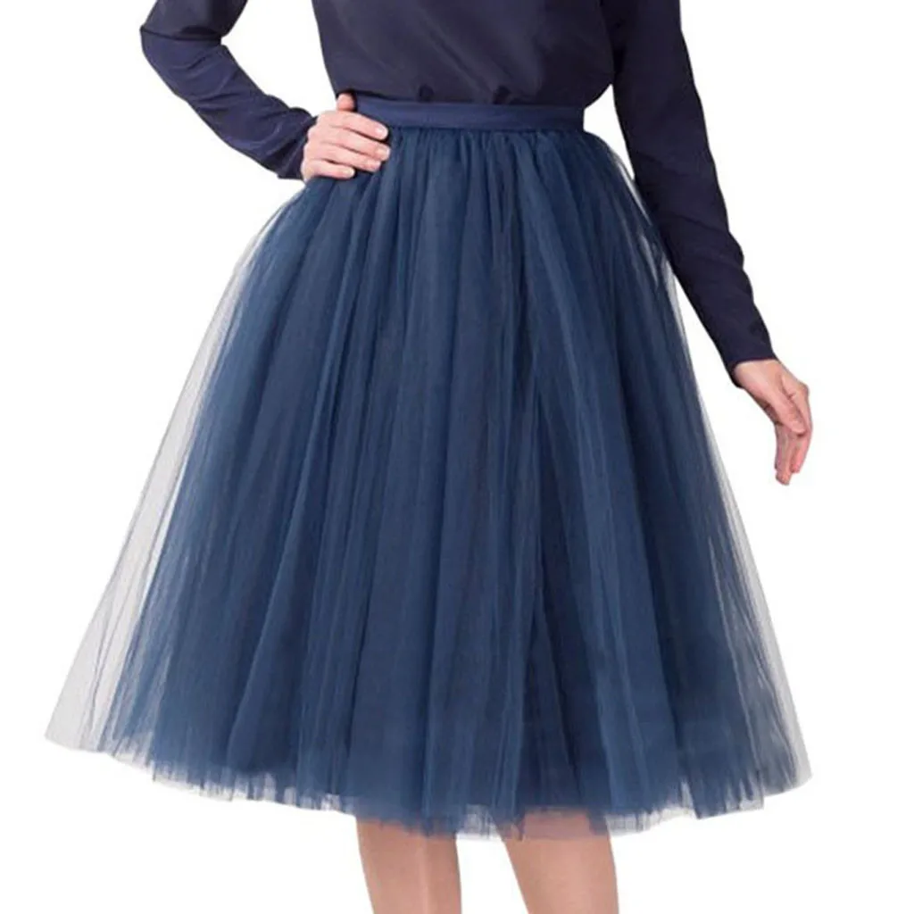 A-Line Women Tutu Skirt Versatile Stretchy Mini Flared Casual Skirt Ballet Performance Elastic Waist Tulle Petticoat Clothing