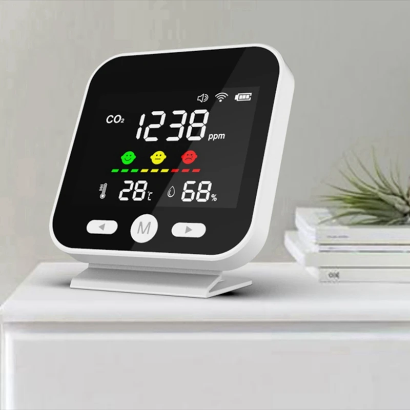 Hot TTKK 3X Mini Air Quality Monitor, Temperature Humidity Monitor, CO2 Meter Digital Carbon Dioxide TVOC HCHO Detector