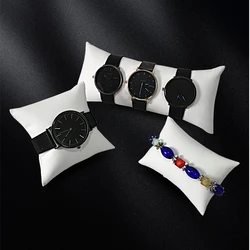 White PU Leather Jewelry Pillow Watch Holder Bracelet Bangle Display Props Necklace Chain Organizer Watch Pillow