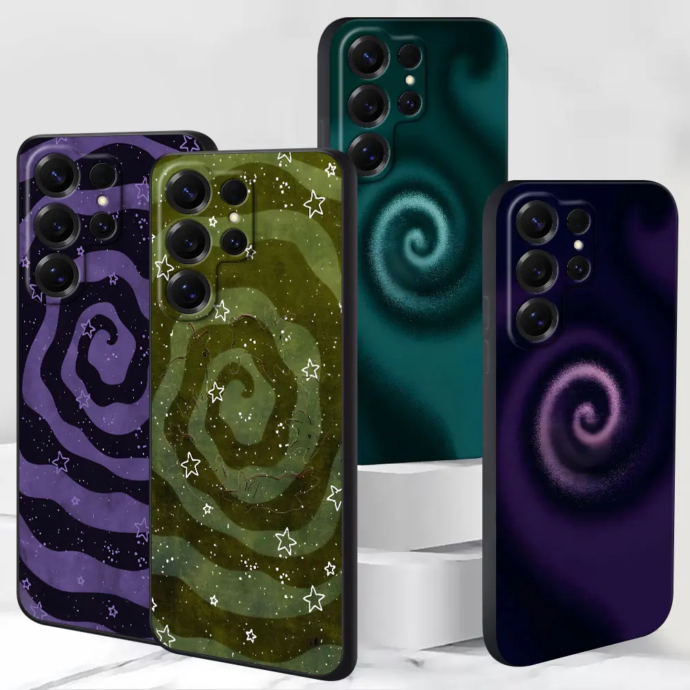 TPU Frosted Case for Samsung Galaxy S26 S25 S21 S24 S10 S23 S22 Ultra S20 FE S8 S9 Plus Black Phone Cover Starlight Swirl Coque