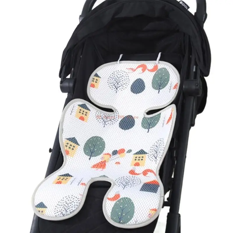 

96GC Baby Stroller Cushion Buggys Pushchair Baby Car Liner Cartoon Support Pad for Toddler Baby Pram Carriage Cushion