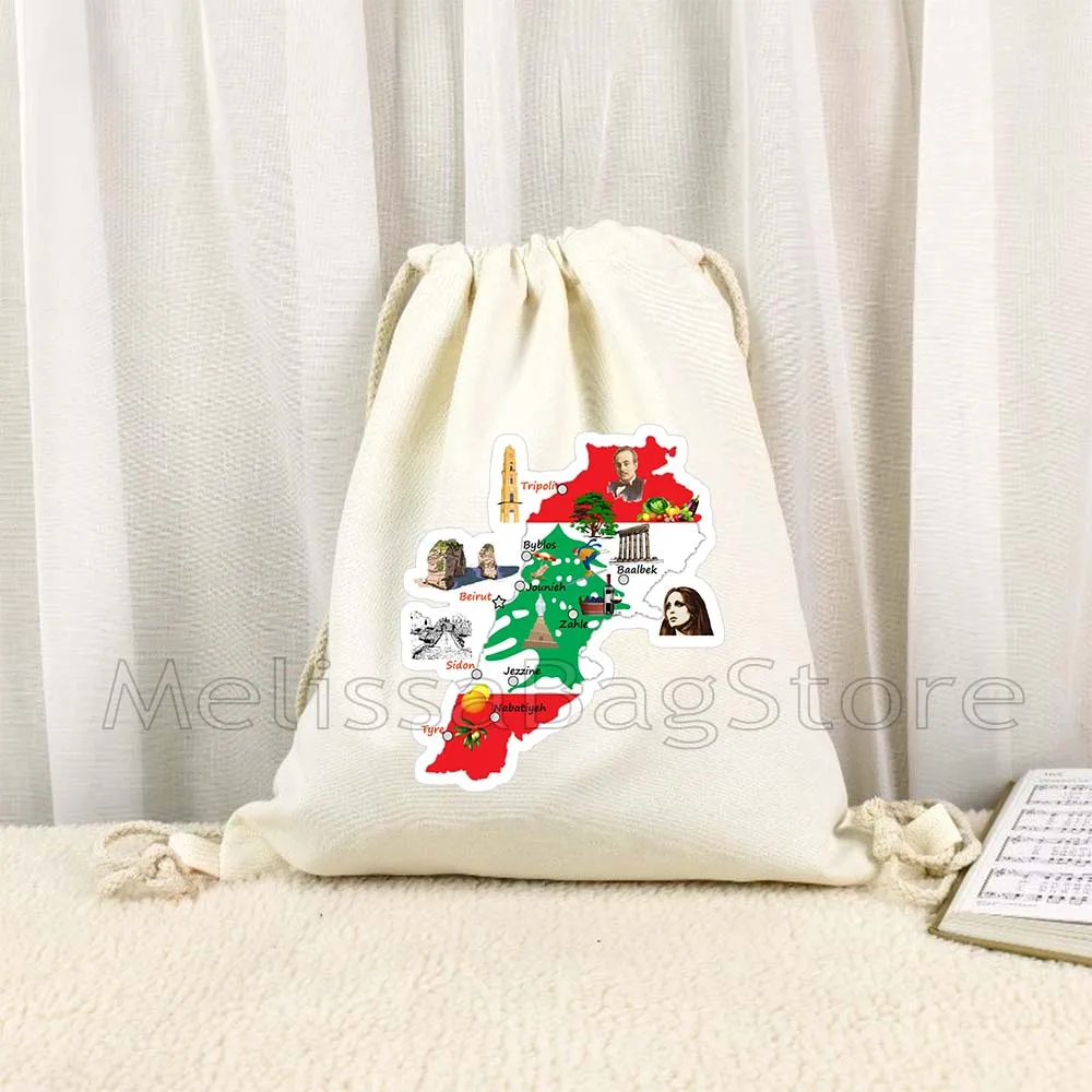 Love Beirut Lebanese Lebanon Flag Roots Arabic Cute Gifts Girl Canvas Drawstring Bags Soccer Backpack Gym Sackpack String Bag