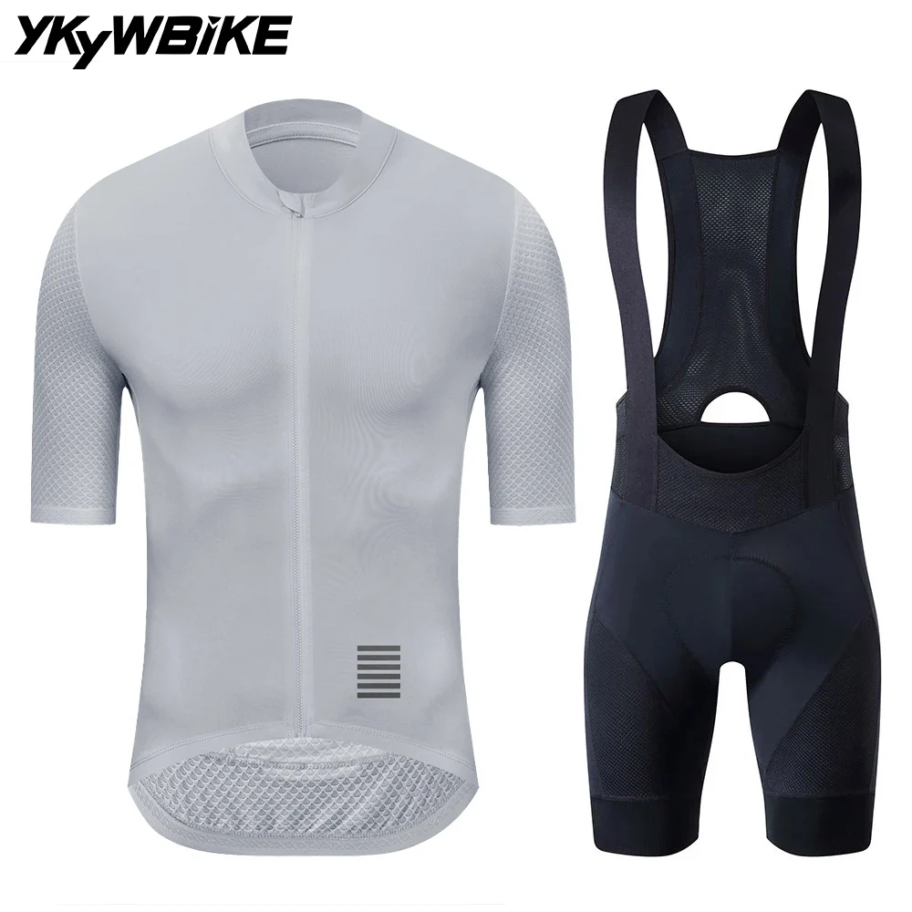 YKYWBIKE Radtrikot-Set, klassisches MTB-Radsport-Trägerhose-Set, reflektierend, individuelle Fahrradbekleidung, Fahrradbekleidung, Maillot