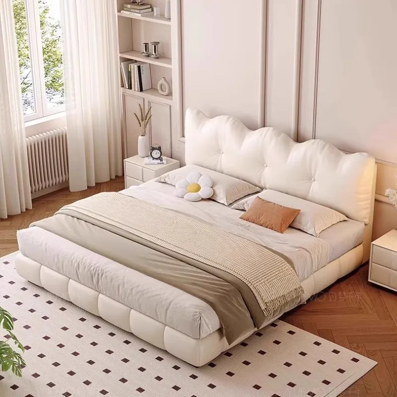 

Minimalist Design Double Bed Luxury American Murphy White Two-person Bed Tanning Daybed Camas Matrimoniales Bedroom Furniture