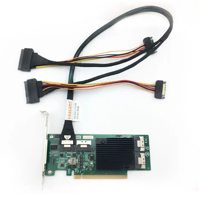 Imagem -04 - Sata Powerline Sata Powerline Cabo Broadcom Raid Hba Compatível Slimsas Nvme U.2 Sff8654 8i a 2xsff8639 08 m de Comprimento 15pin 12g 20 Centímetros