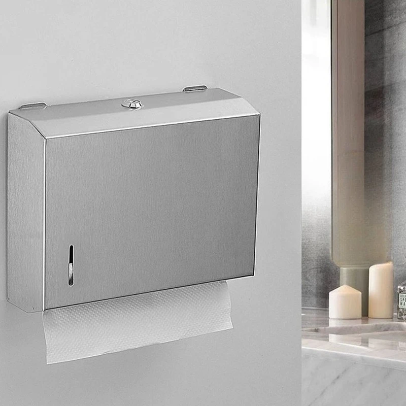 

Stainless Steel Large Paper Box Public Toilet Hotel Convenience Waterproof Smooth Paper Holder Household Bathroom Accessories