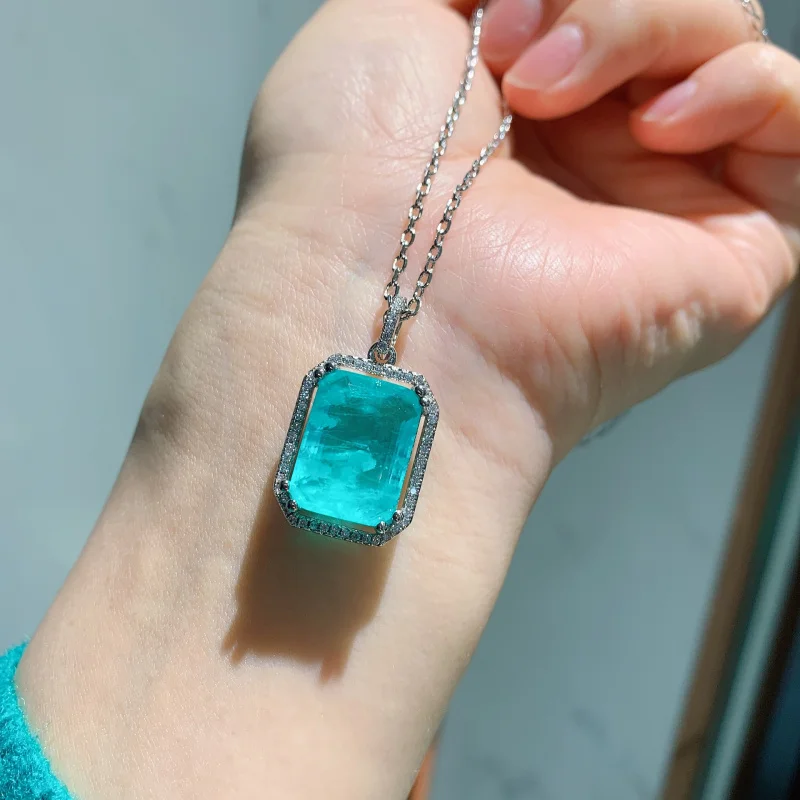 Jewelry European and American Style Palaiba Ring Ear Stud Necklace Suit 9*11 Pendant 12*16