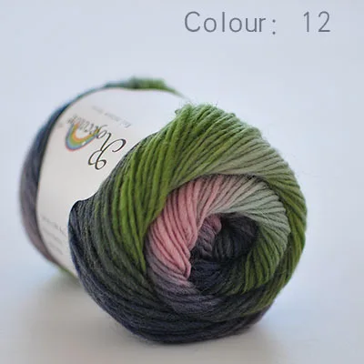 4*50g=200grams 100% Wool Yarn Rainbow Color for Hand Knitting Crochet Plush Thickness Lanas Thread DIY Soft Scarf Shawl Sweater