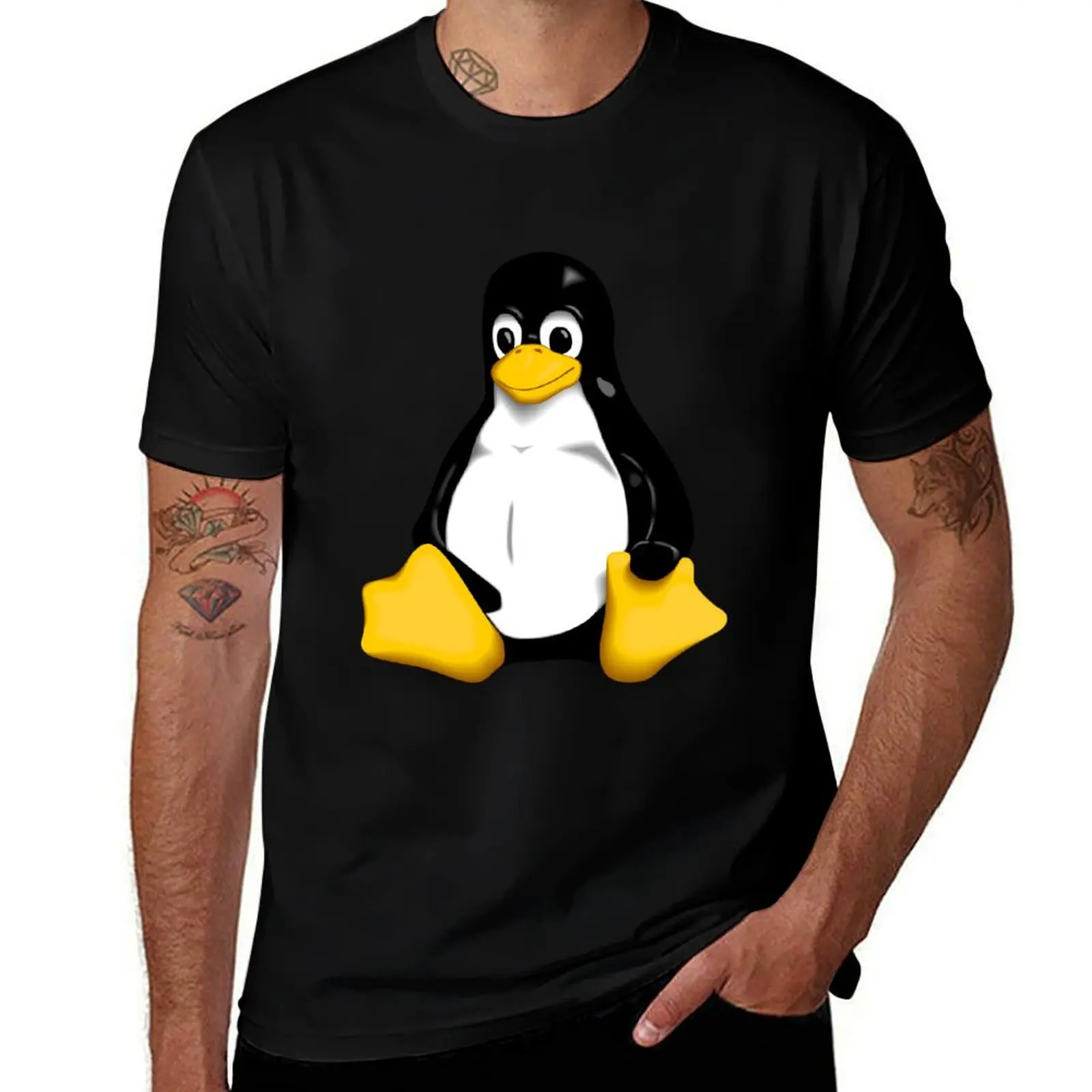 

Футболки Tux, футболки с рисунком, одежда на день Святого Валентина, быстросохнущие черные футболки для мужчин