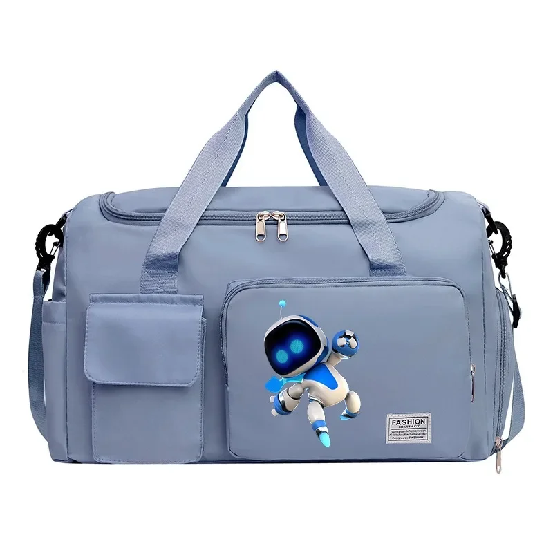 Astro Bot Carry On Travel Bag Large Capacity Weekender Overnight Duffle Bags with Shoe Compartment Sports Fitness Bags for Women