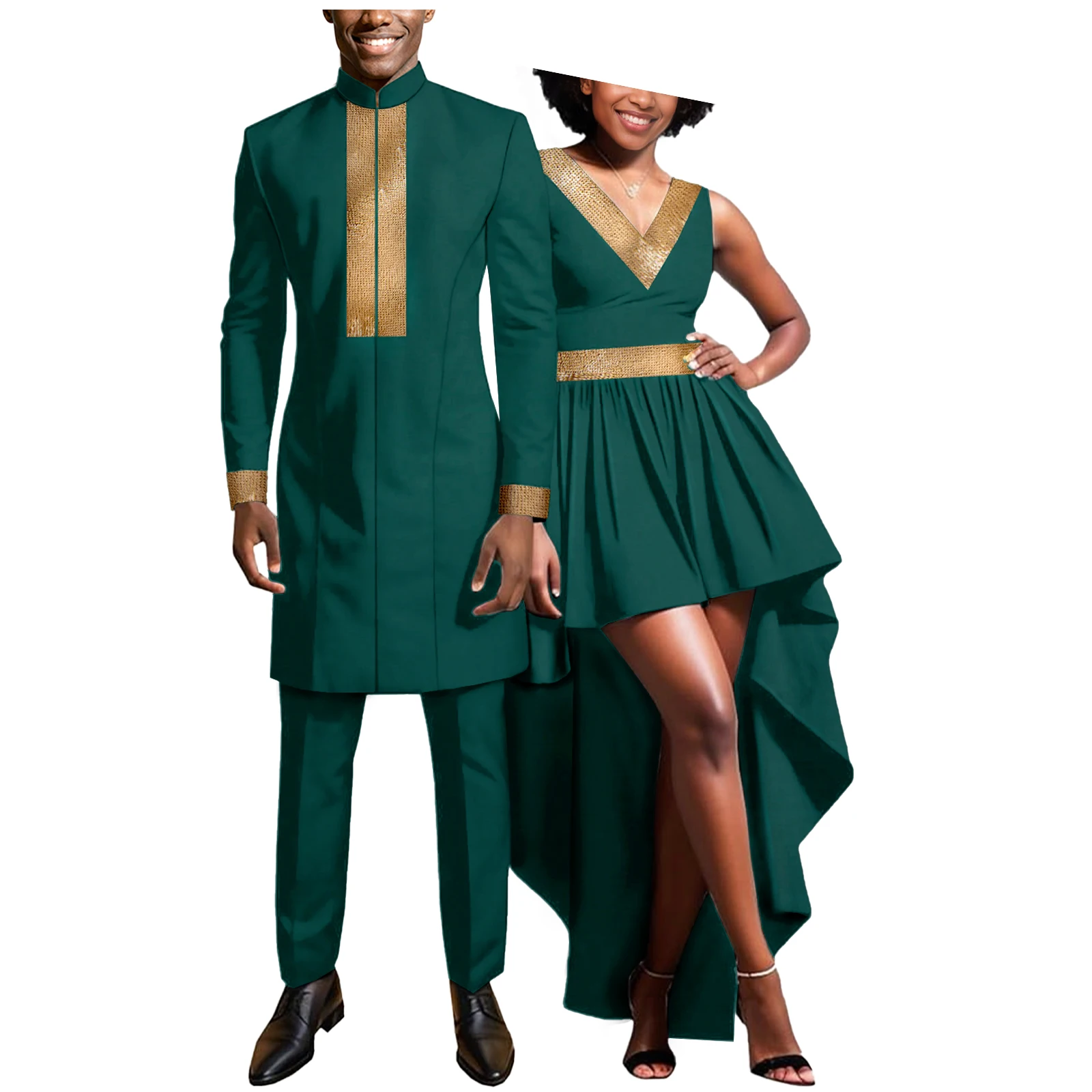 مجموعة ملابس الزوجين الأفريقيات المطابقة للنساء فستان أنقرة تركيا Kente قماش مطبوع أو بدلة Dashiki للرجال سترة وسراويل