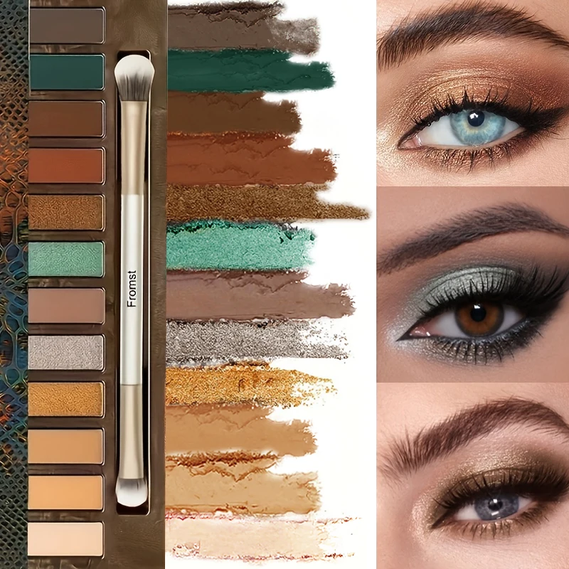 【12 kleuren oogschaduwpalet】 Elegant en luxueus - Starlight Aurora 2.0-editie |   Ingebouwde spiegel |   Pearl Shimmer, Stage-Ready Lo