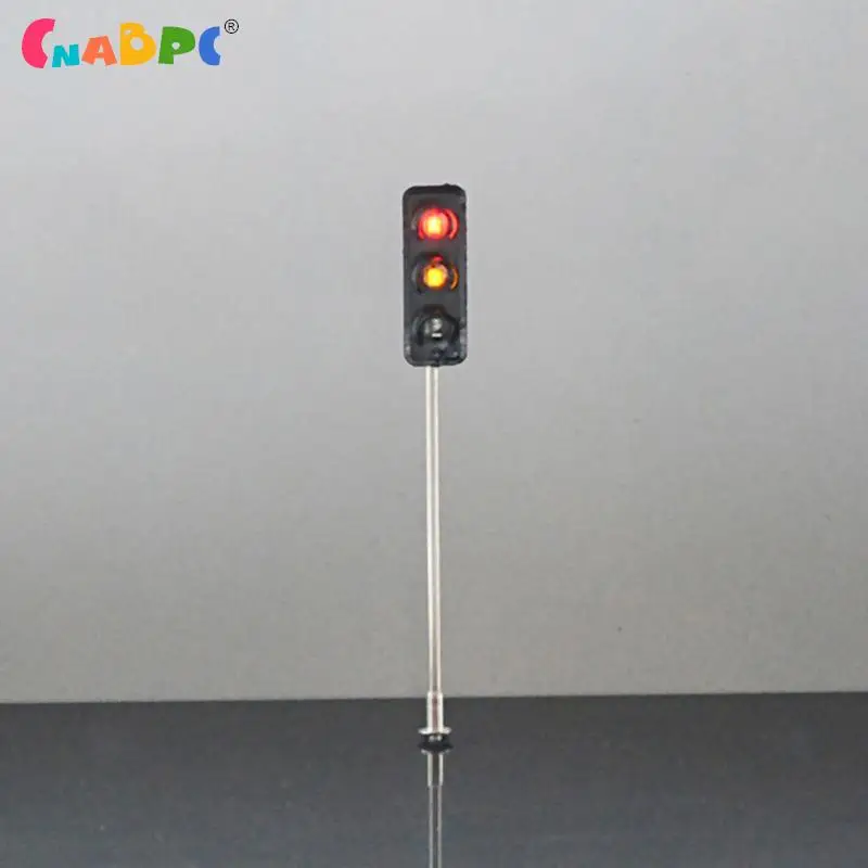 3V DIY LED Traffic Signal Indicator 6cm High 3-light Traffic Lights Street Train Railway Scenery For Sand Table Model