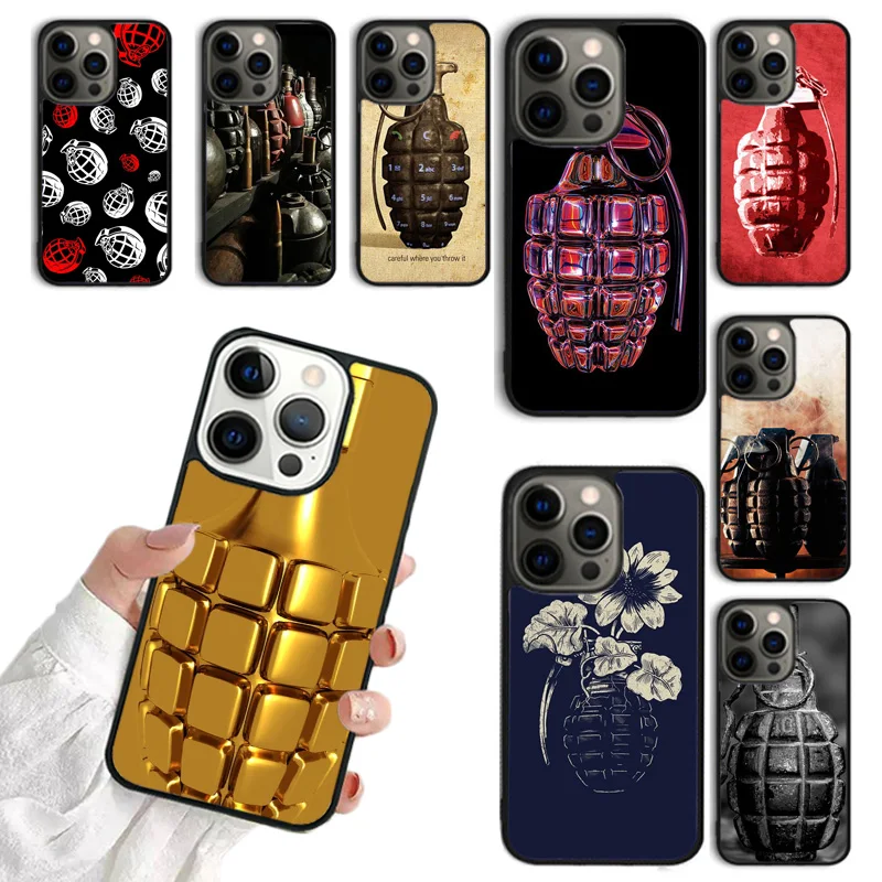 Weapons Hand Grenade Mobile Phone Cases Cover For iPhone 16 15 14 12 13 mini 11 Pro MAX apple 6 7 8 Plus SE2020 Coque