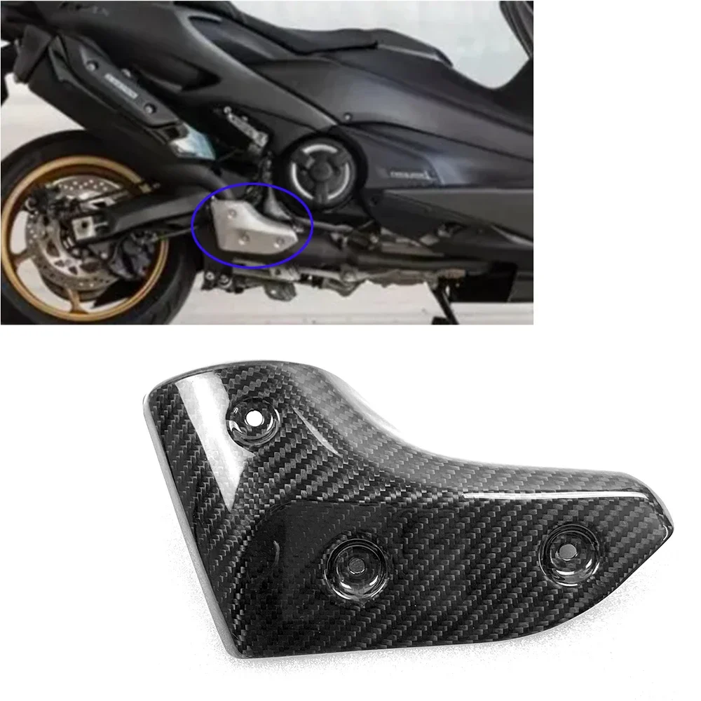 

For Yamaha Tmax 530 560 Motorcycle 3K Carbon Fiber Modified Exhaust Pipe Cover Fairing 2015 2016 2017 2018 2019 2020 2021 2022