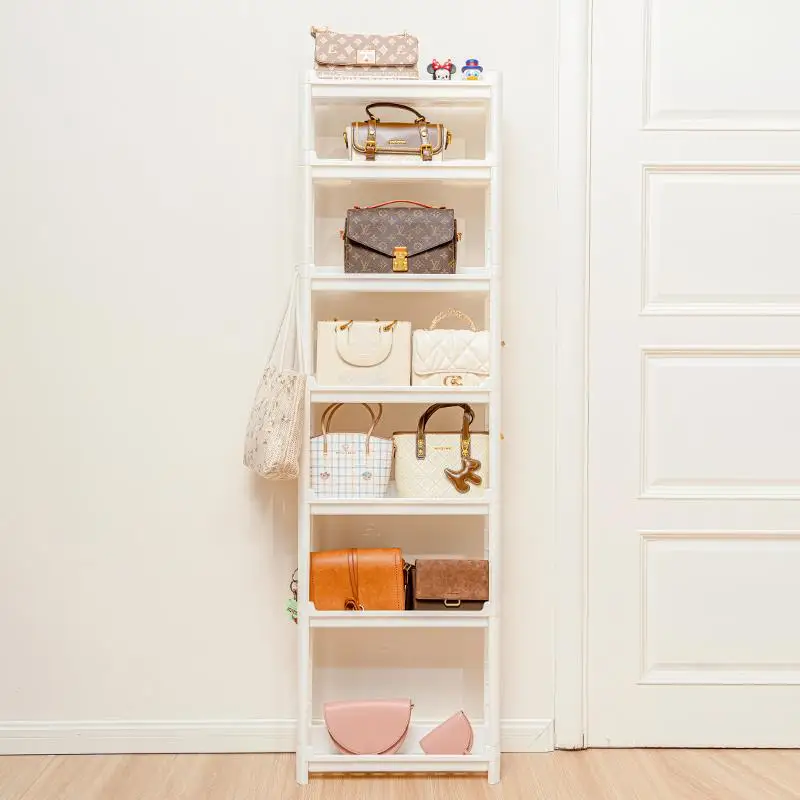 

Household door rear crack rack floor layered bag rack storage leather bag finishing display rack
