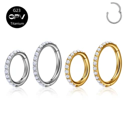 1/10PCS wholesale G23 Titanium Nasal Septum Ring Inlaid With Small Pearls Perforated Nose Rings And Earrings For Men And Women
