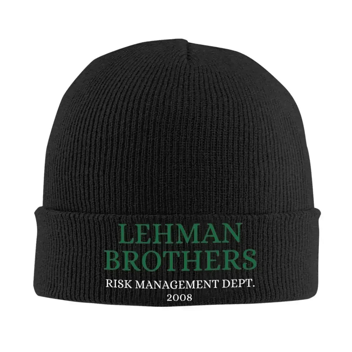 Men Women Knit Cuff Beanie Lehman Brothers Risk Management Dept 2008 Merch Winter Warm Knitted Caps Bonnet Hats