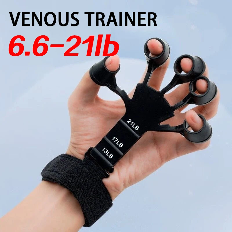 6.6-21lb Finger Flexion And Extension Practice Tool Grip Strength Five Fingers Vein Strength Exercise Flexible Rehabilitation