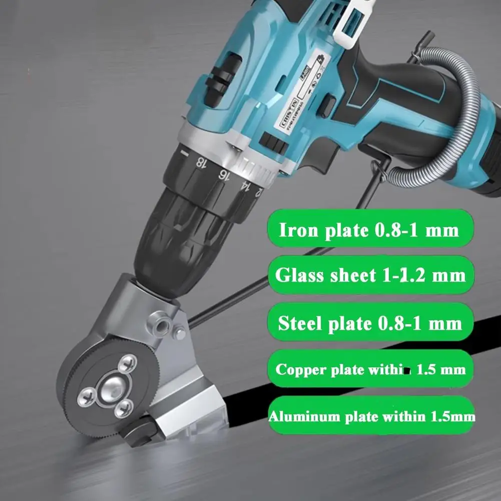 Metal Cutting Tool Drill Cutter Attachment 1/2 Sets Drill Nibbler Sheet Cutting Tool Kit Heavy Duty Metal Cutter for Electric