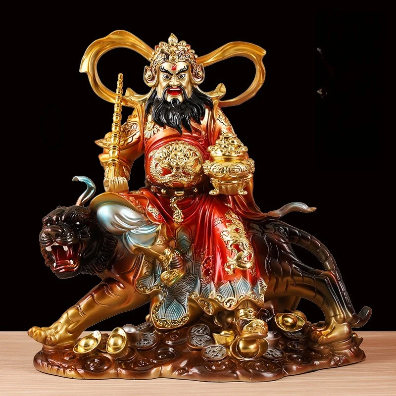 CZ God of Wealth Zhao Gongming Statue Household Ornament Riding Tiger Marshal Zhao Resin Office Statue of God of Wealth