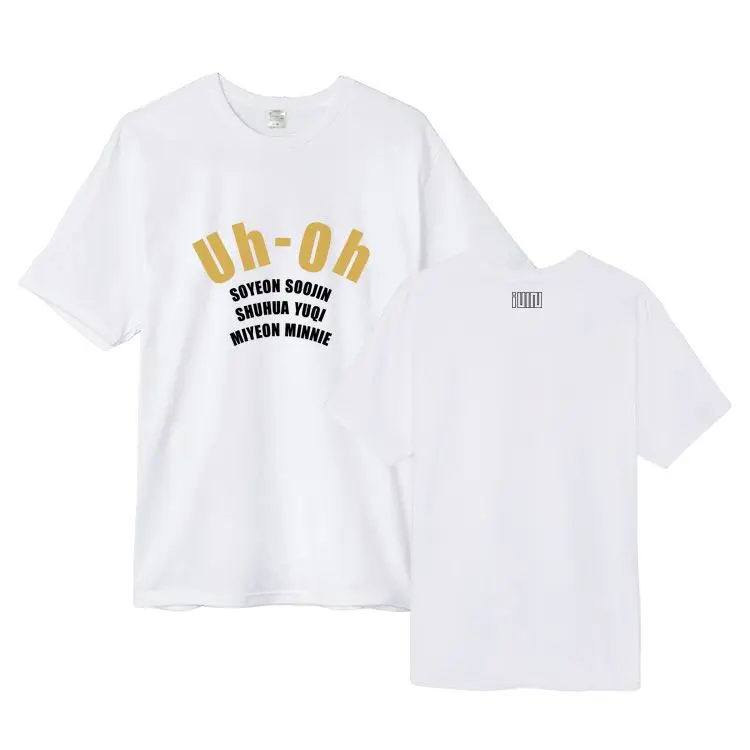 

DLE Combination Album Single Oh-Oh Peripheral Support Singing Clothes Same Cotton Short-sleeved T-shirt Men's and Women's Tops