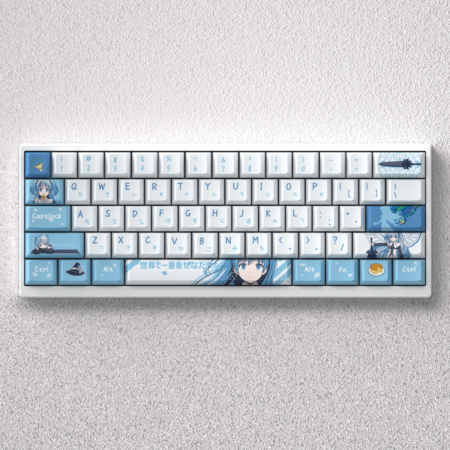 

98 Keys Chtholly Theme Keycaps Comics Anime Key Cap PBT Cherry Profile Custom Keycap for 60 65 68 Mechanical Keyboard