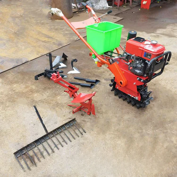 New Double Chain Rail Cheap Cultivator  Tiller Rotary Tiller Model Chain Rail Diesel Tillage Machine
