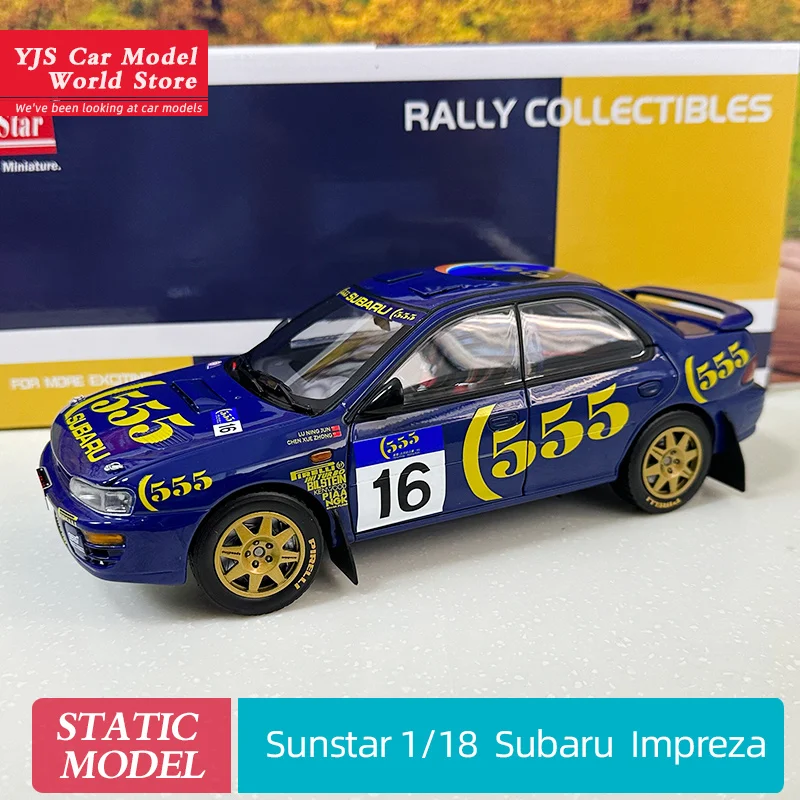 SunSatr 1:18 Subaru Impreza Impreza McRae 1995WRC Rally Alloy car model Collection gift