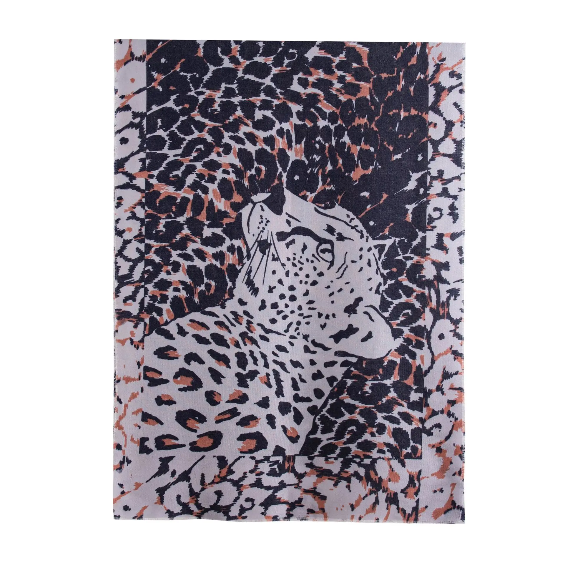 

2025 Cashmere-like Leopard Print Scarf Women -Autumn Winter VintageThick Shawl Hijab Versatile Hair Wrap & Fashion Neck Warmer