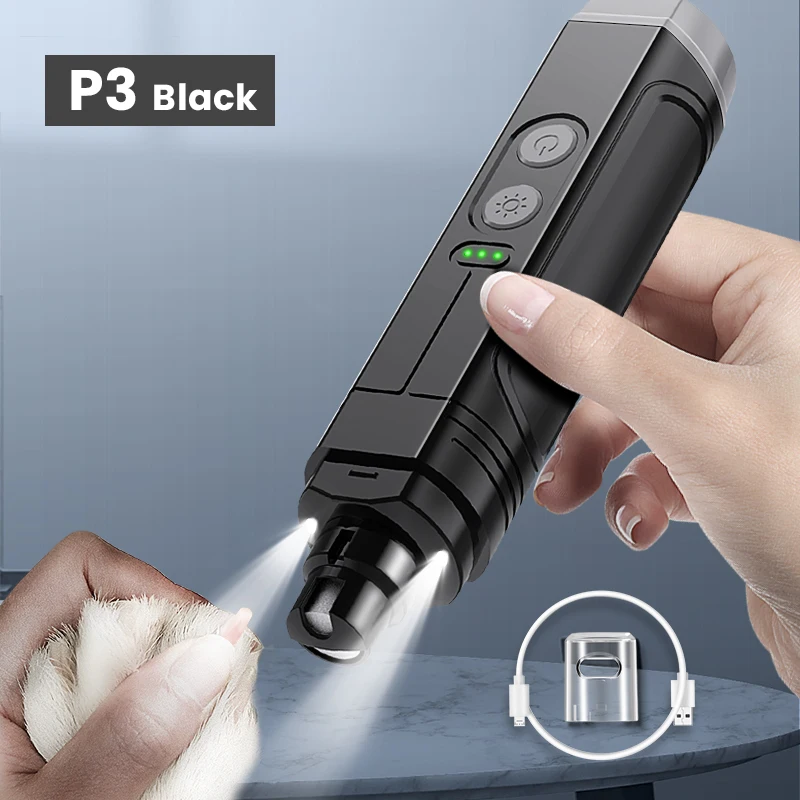 Rojeco P3 elektrische Haustier Nagels chl eifer profession elle Hund Nagel knipser 2 LED Licht wiederauf ladbare Katze Klaue Nagel pflege Zubehör