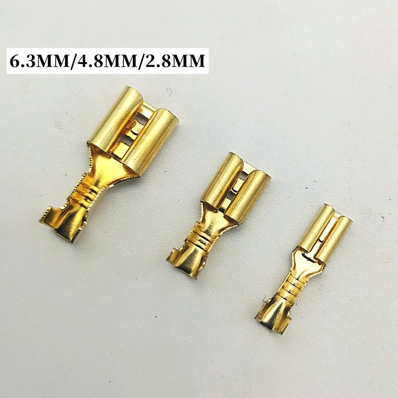 

20/100Sets 2.8mm 4.8mm 6.3mm Female Spade Crimp Terminals Electrical Sleeve Wire Wrap Connector for 22-16 AWG 0.5mm2-1.5mm2