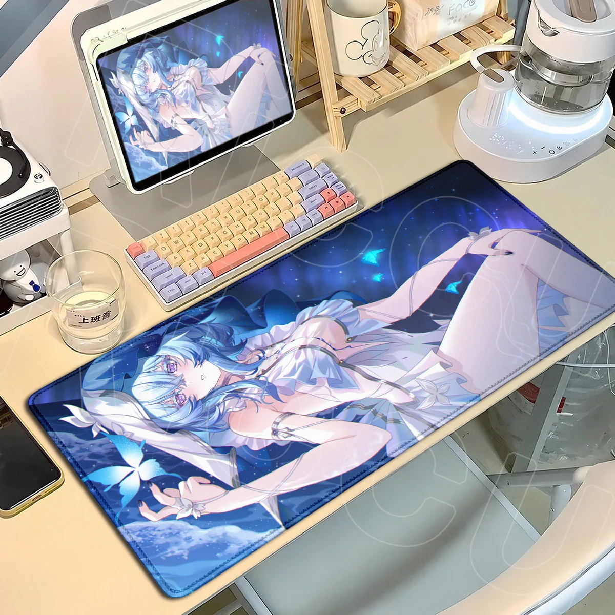 Laptop Gaming Accessories Mouse Pad Wuthering Waves Kawaii The Shorekeeper Game Mauspad Large Non-slip Rubber Table Keyboard Mat