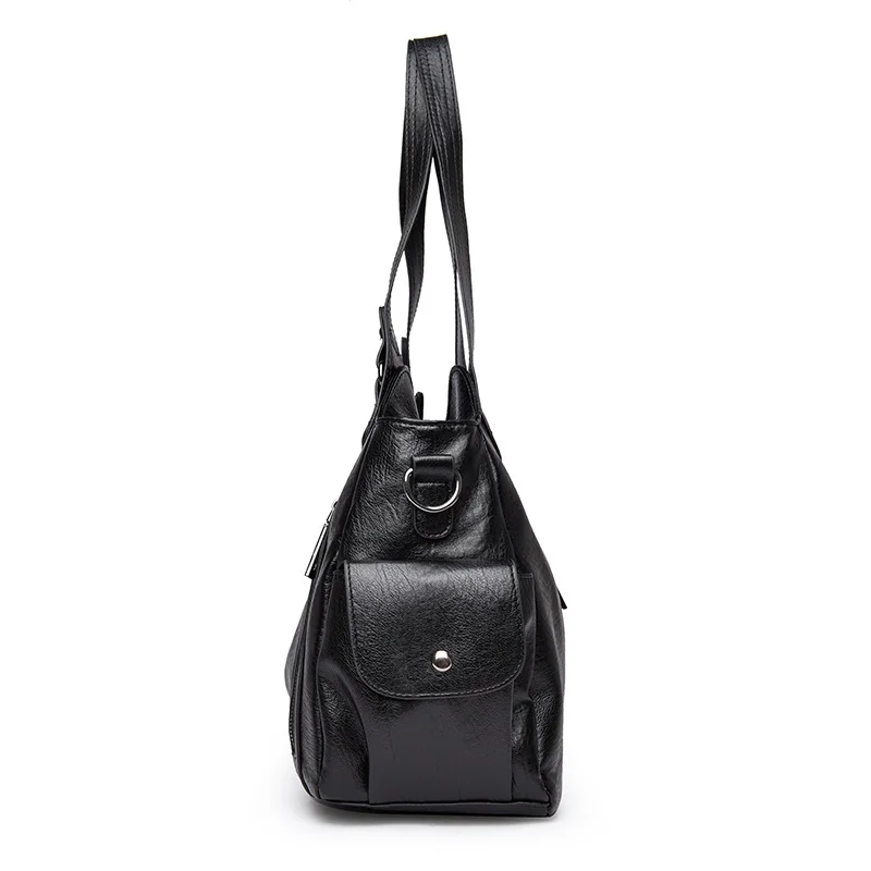 Pu shoulder bag fashionable temperament zipper opening design daily commuter handbag image 4