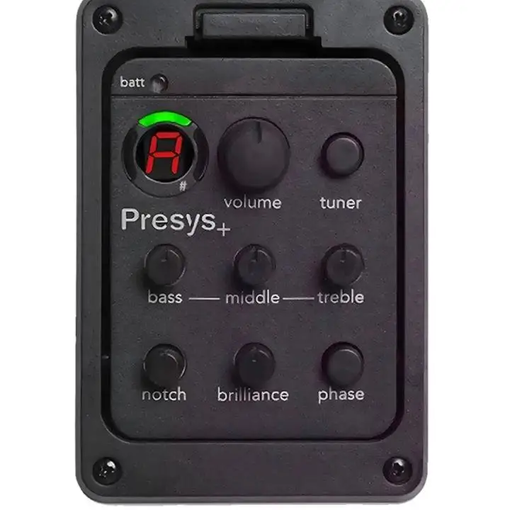 Stable- 201 Classic Acoustic Guitar EQ Tuner Piezo Pickup Acoustic Guitar Preamp 4-Band Equalizer Onboard Preamps for Presys+