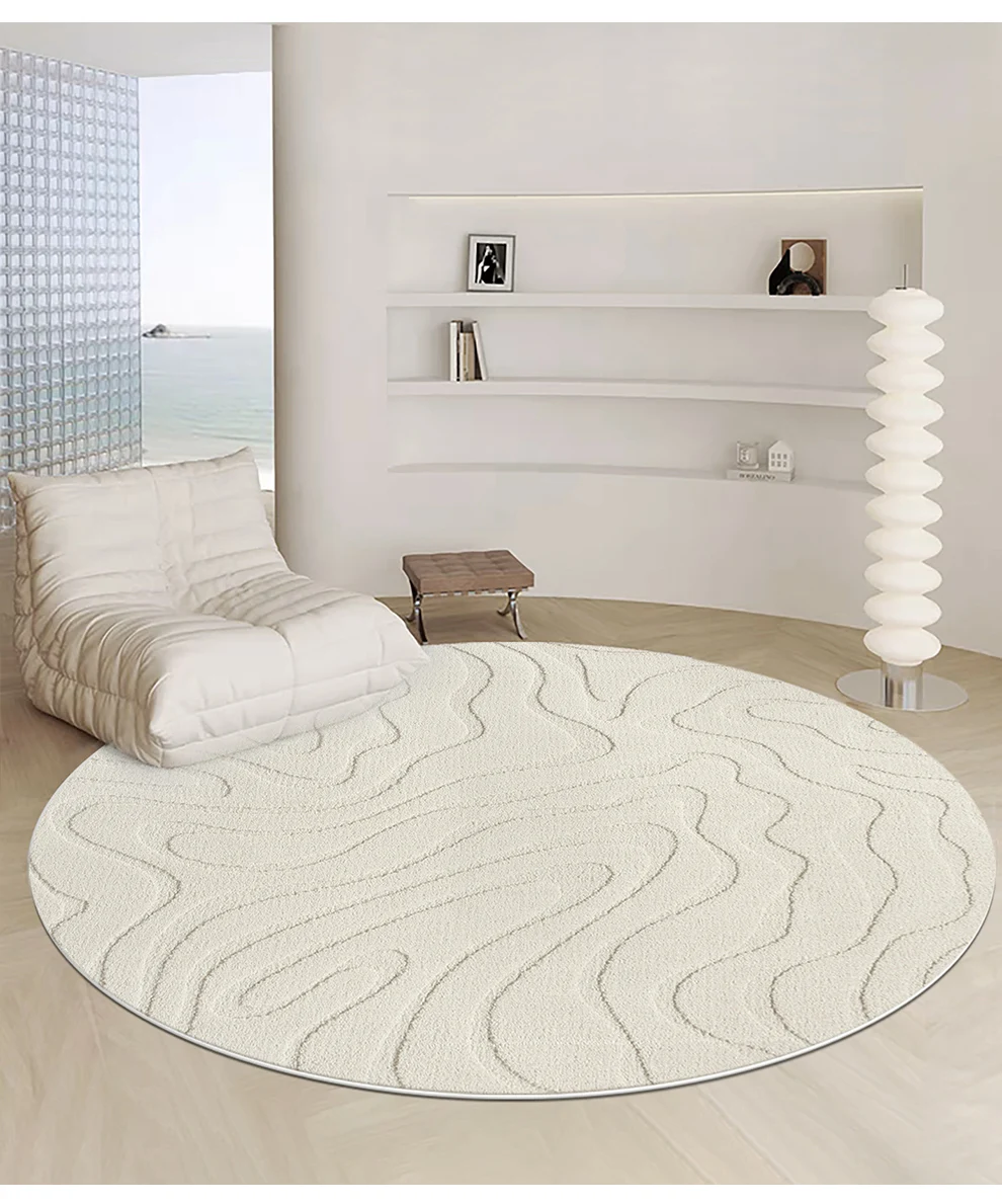 French Aesthetic Round Carpet For Living Room Home Sofa Coffee Table Floor Mat Nordic Minimalist Rugs For Bedroom